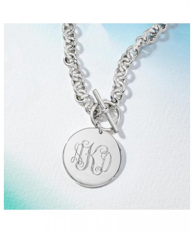 Italian Sterling Silver Personalized Disc Necklace 18-inch (Plain) $66.12 Necklaces