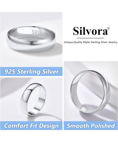 Sterling Silver Polished Band Rings, 2mm/3mm/5mm Rose Gold Eternity Wedding Engagement Bands for Women Men Size 4-12 01. Silv...