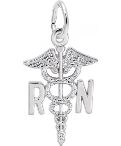 Rembrandt Registered Nurse Caduceus Charm Sterling Silver $19.50 Bracelets