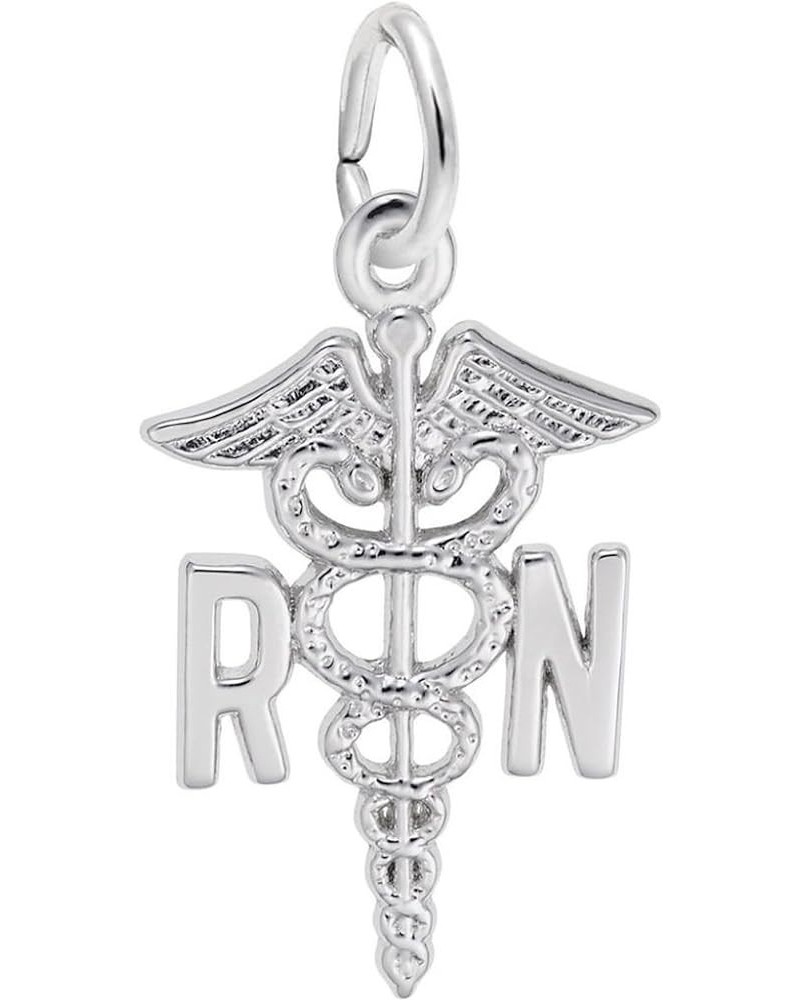 Rembrandt Registered Nurse Caduceus Charm Sterling Silver $19.50 Bracelets