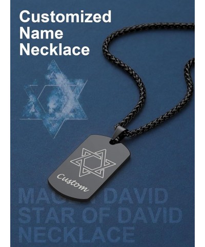 Star of David Necklace for Men 18K Gold/Stainless Steel/Black (Send Gift Box) 7-dog tag-black $10.91 Necklaces