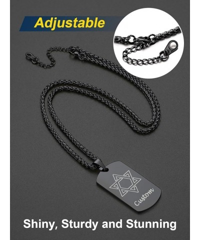 Star of David Necklace for Men 18K Gold/Stainless Steel/Black (Send Gift Box) 7-dog tag-black $10.91 Necklaces