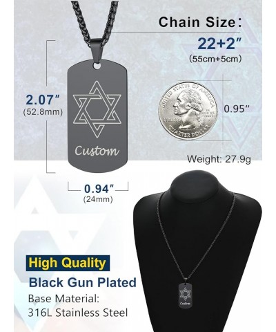 Star of David Necklace for Men 18K Gold/Stainless Steel/Black (Send Gift Box) 7-dog tag-black $10.91 Necklaces