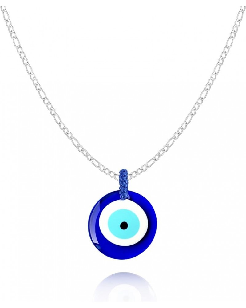 Evil Eye Necklace Sun Pendant Turkish Blue Eye Protection Lucky Necklaces Jewelry Gifts for Men Women (Sun) - Silver 11-BLYY-...