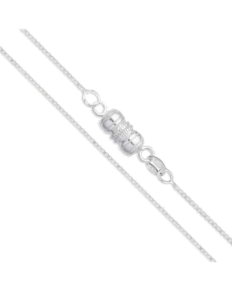 CHOOSE YOUR CLASP Sterling Silver 1.3mm Box Chain Necklace 18.0 Inches Magnetic Clasp $15.68 Necklaces