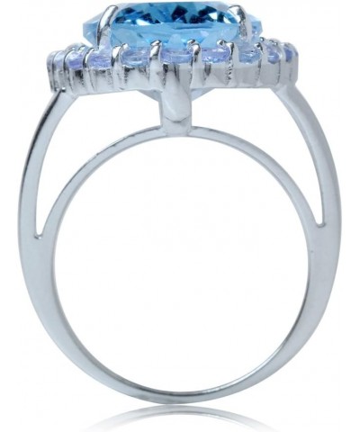 Huge 18X13mm Genuine Gemstones 925 Sterling Silver Right Hand Cocktail Ring Jewelry for Women Genuine Blue Topaz 7 $35.09 Rings