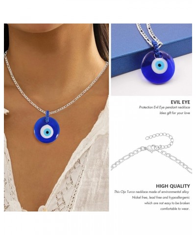 Evil Eye Necklace Sun Pendant Turkish Blue Eye Protection Lucky Necklaces Jewelry Gifts for Men Women (Sun) - Silver 11-BLYY-...