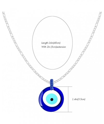 Evil Eye Necklace Sun Pendant Turkish Blue Eye Protection Lucky Necklaces Jewelry Gifts for Men Women (Sun) - Silver 11-BLYY-...