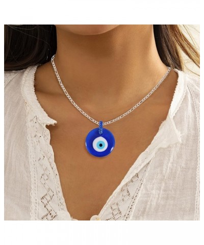 Evil Eye Necklace Sun Pendant Turkish Blue Eye Protection Lucky Necklaces Jewelry Gifts for Men Women (Sun) - Silver 11-BLYY-...