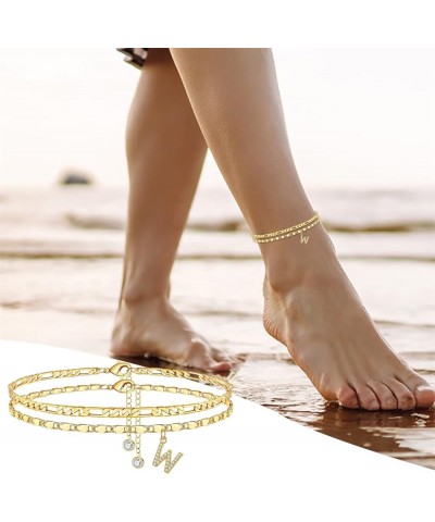 26 Letters Anklet for Women, Personlized Gold Fashion Trendy Double Layer Jewelry Gifts for Valentine's Day Birthday Annivers...