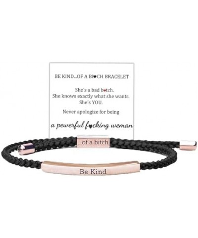 Be Kind of a Bitch Bracelet, Adjustable Hand Braided Wrap Bracelet for Women Jewelry Gifts Bracelet Rose Gold Black $9.71 Bra...