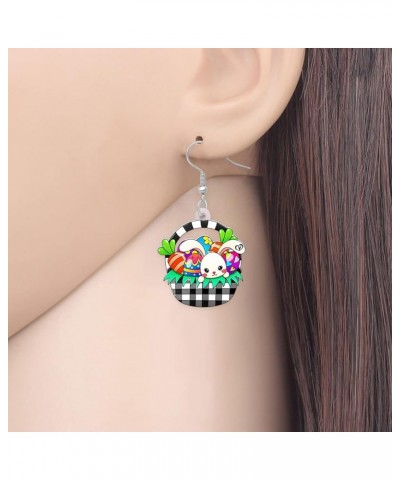 Acrylic Drop Dangle Easter Basket Bunny Hare Rabbit Earrings Jewelry For Women Girls Gift Charms Cloud $7.14 Earrings