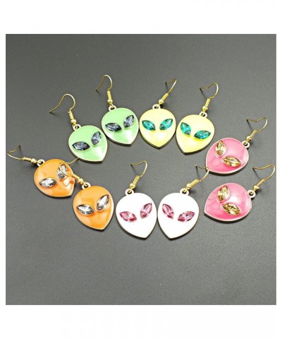 Alien Dangle Earrings Cartoon Cute Acrylic Colorful UFO Alien Spaceman Statement Drop Dangle Earrings for Women Men Novelty J...