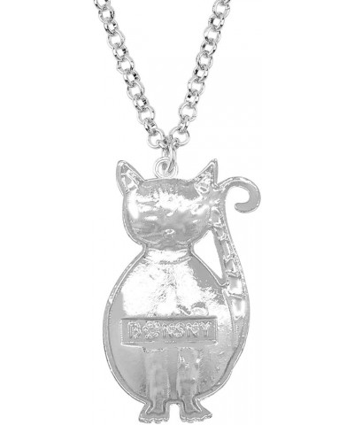 Enamel Alloy Cat Necklace Kitten Pendant Novelty Pets Jewelry Gifts for Women Girls Charms Grey $9.59 Necklaces