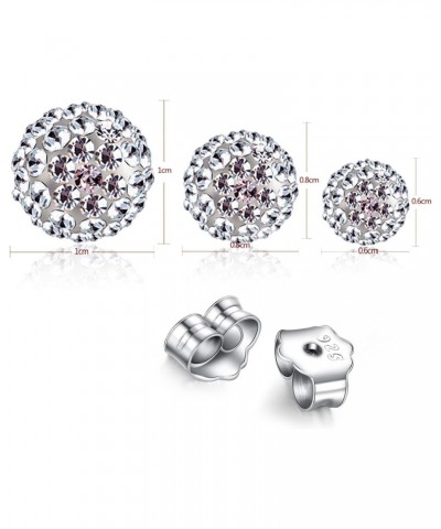 3 Pieces Crystal Ball Stud Earrings Set for Women Girls, 3 Different Size Sparkle Disco Ball Earring Studs $10.43 Earrings