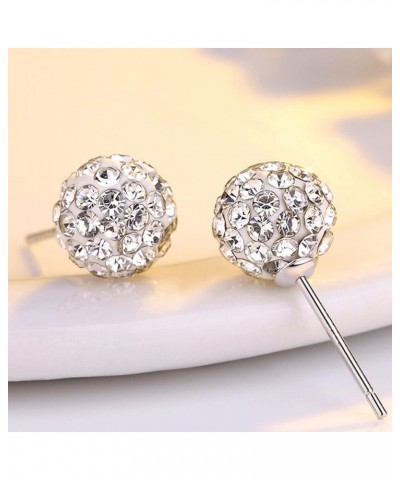 3 Pieces Crystal Ball Stud Earrings Set for Women Girls, 3 Different Size Sparkle Disco Ball Earring Studs $10.43 Earrings