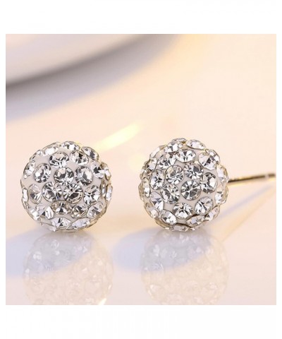 3 Pieces Crystal Ball Stud Earrings Set for Women Girls, 3 Different Size Sparkle Disco Ball Earring Studs $10.43 Earrings