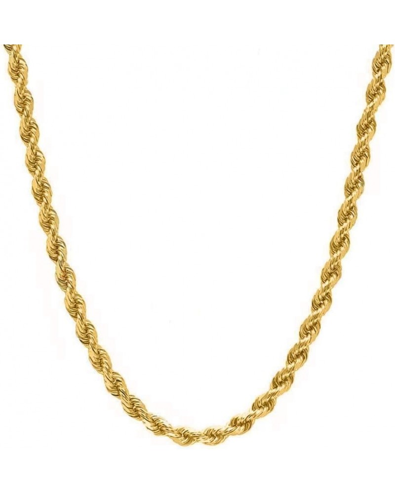 Gold Plated Stainless Steel 2-5MM Diamond Cut Twisted Style Rope Chain-Braided Chain 4mm gold plated $10.29 Necklaces