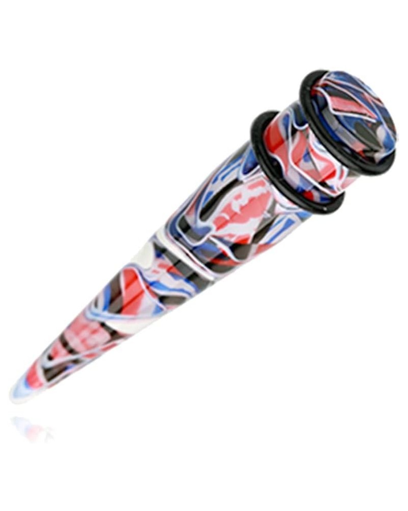 Marble Lava UV Acrylic Ear Stretching Taper 7/16" (11mm), Red/Blue $10.25 Body Jewelry