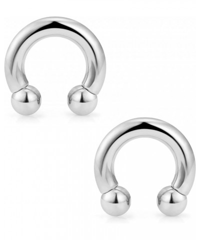 2Pcs PA Ring Horseshoe Circular Barbell 316L Surgical Steel Internally Threaded 00G 0G 2G 4G 6G 8G 10G Pierced Body Jewelry f...