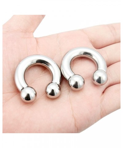 2Pcs PA Ring Horseshoe Circular Barbell 316L Surgical Steel Internally Threaded 00G 0G 2G 4G 6G 8G 10G Pierced Body Jewelry f...