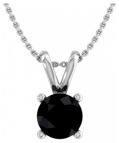 1/4 to 1/2 Carat Black Diamond Solitaire Pendant Necklace in 14K Gold (Silver Chain Included) White Gold 0.5 carats $49.39 Ne...