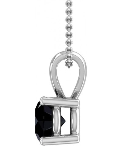 1/4 to 1/2 Carat Black Diamond Solitaire Pendant Necklace in 14K Gold (Silver Chain Included) White Gold 0.5 carats $49.39 Ne...