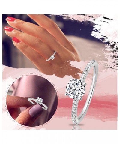 Women's Diamond and Zirconia Ring Jewelry Gifts Finger Rings Rhinestone Rings Wedding Alloy Jewelry Women Size 511 Rings Silv...