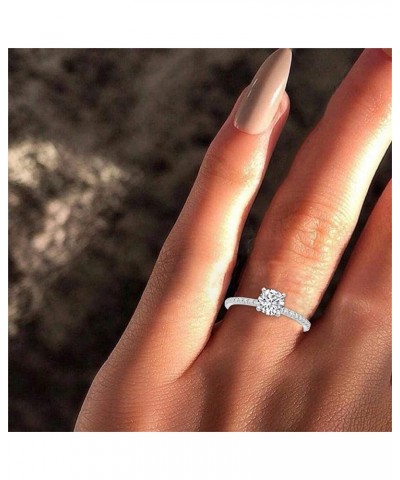 Women's Diamond and Zirconia Ring Jewelry Gifts Finger Rings Rhinestone Rings Wedding Alloy Jewelry Women Size 511 Rings Silv...