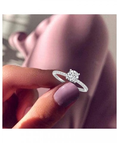 Women's Diamond and Zirconia Ring Jewelry Gifts Finger Rings Rhinestone Rings Wedding Alloy Jewelry Women Size 511 Rings Silv...