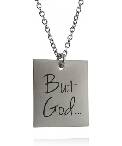 Sterling Silver Engraved Spiritual Necklace for Women BUT GOD $11.50 Necklaces