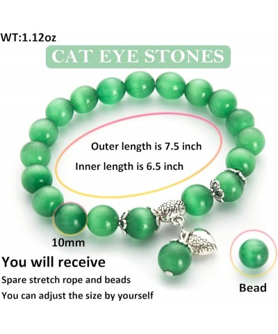 Natural Stretch Gemstone Bracelet Healing Stone Beaded Bracelets for Women Men Girls Gifts (Unisex) Green $9.85 Bracelets