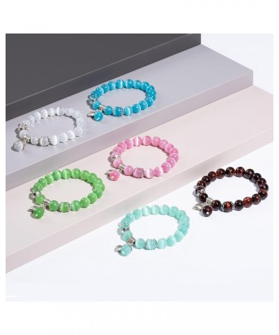 Natural Stretch Gemstone Bracelet Healing Stone Beaded Bracelets for Women Men Girls Gifts (Unisex) Green $9.85 Bracelets