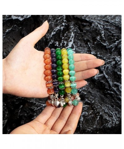 Natural Stretch Gemstone Bracelet Healing Stone Beaded Bracelets for Women Men Girls Gifts (Unisex) Green $9.85 Bracelets