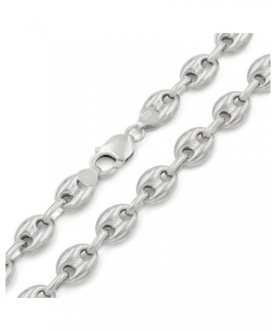 925 Sterling Silver 4.5mm - 11mm Puff Mariner Chain, Rhodium Plated Hollow Anchor Link Necklace 11mm $53.89 Necklaces