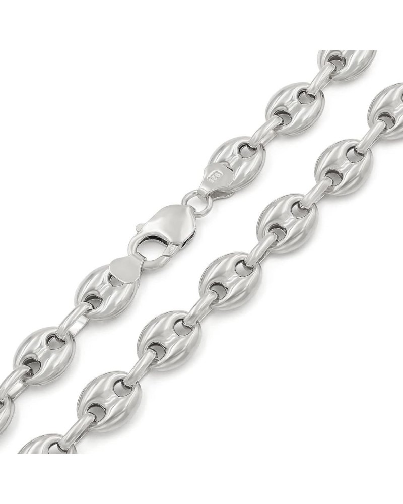 925 Sterling Silver 4.5mm - 11mm Puff Mariner Chain, Rhodium Plated Hollow Anchor Link Necklace 11mm $53.89 Necklaces