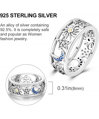 925 Sterling Silver Rings for Women Cubic Zirconia Eternity Bands for Women Girls Stackable Vintage Rings Statement Rings Car...