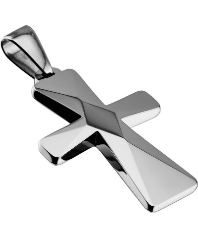 Tungsten Carbide Crosses Large or Small with a Matching Color Cuban Chain Selection of Narrow or Wide 20.0 Inches Small Polis...