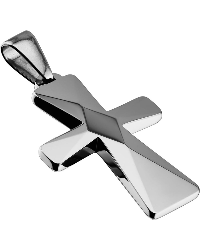 Tungsten Carbide Crosses Large or Small with a Matching Color Cuban Chain Selection of Narrow or Wide 20.0 Inches Small Polis...