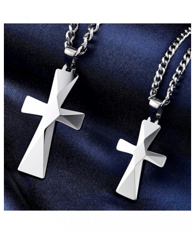 Tungsten Carbide Crosses Large or Small with a Matching Color Cuban Chain Selection of Narrow or Wide 20.0 Inches Small Polis...