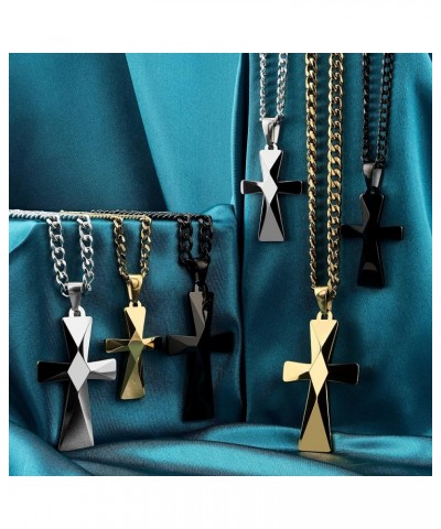 Tungsten Carbide Crosses Large or Small with a Matching Color Cuban Chain Selection of Narrow or Wide 20.0 Inches Small Polis...