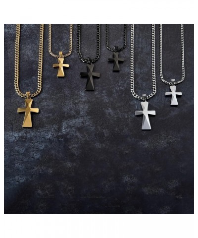 Tungsten Carbide Crosses Large or Small with a Matching Color Cuban Chain Selection of Narrow or Wide 20.0 Inches Small Polis...