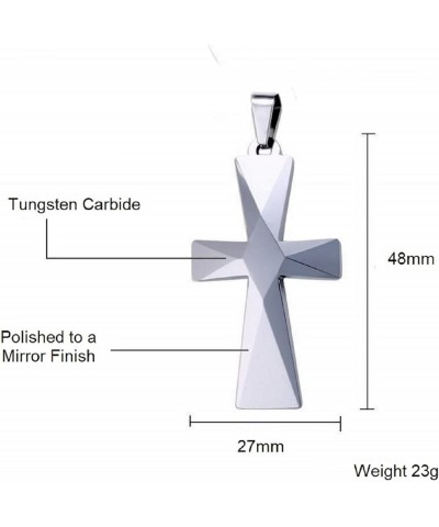 Tungsten Carbide Crosses Large or Small with a Matching Color Cuban Chain Selection of Narrow or Wide 20.0 Inches Small Polis...