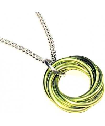 Necklace, Pendant: Forever Infinity Spiral - Quiet Discreet Fidget Anxiety Stim Stress Relief 30in Stainless Steel Chain Lime...