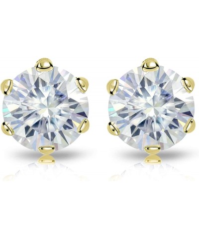 1 to 7 Carat Moissanite Round Stud Earrings for Women in 14k Gold (J-K, TGW) 6-Prong Set Screw Back Yellow Gold 1.5 carats $2...