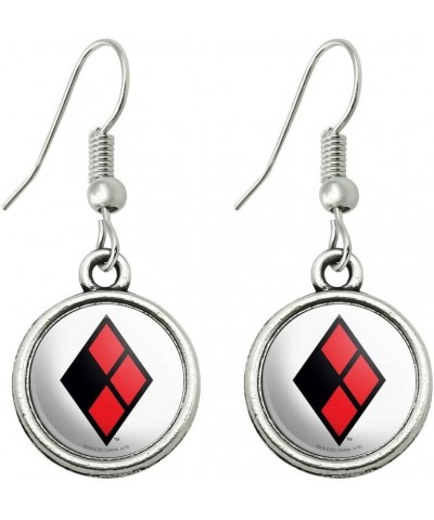 Harley Quinn Diamond Logo Novelty Dangling Drop Charm Earrings $9.89 Earrings