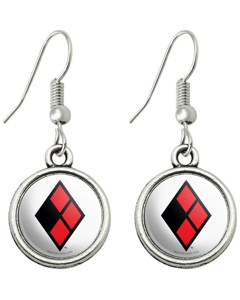 Harley Quinn Diamond Logo Novelty Dangling Drop Charm Earrings $9.89 Earrings