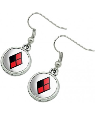 Harley Quinn Diamond Logo Novelty Dangling Drop Charm Earrings $9.89 Earrings