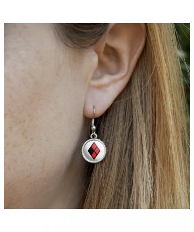 Harley Quinn Diamond Logo Novelty Dangling Drop Charm Earrings $9.89 Earrings