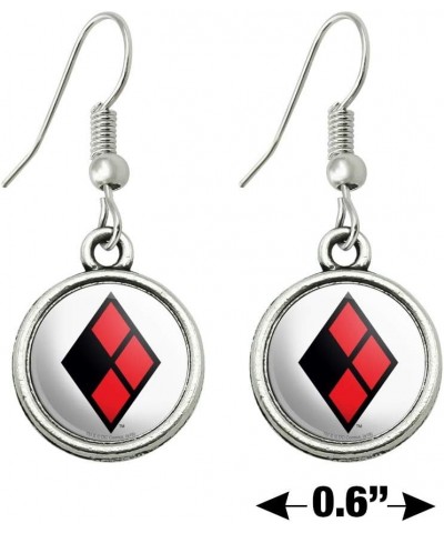 Harley Quinn Diamond Logo Novelty Dangling Drop Charm Earrings $9.89 Earrings